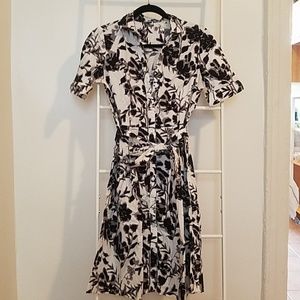 Shirt dress with tie